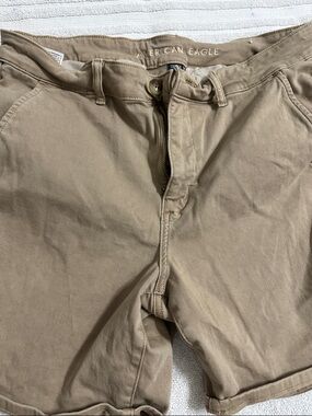American Eagle Outfitters tan Bermuda shorts